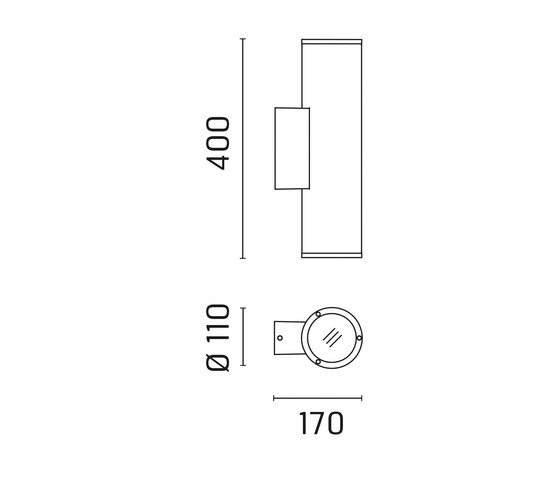 Emma 110 / Unidirectional - Medium Beam 30° | Outdoor wall lights | Ares