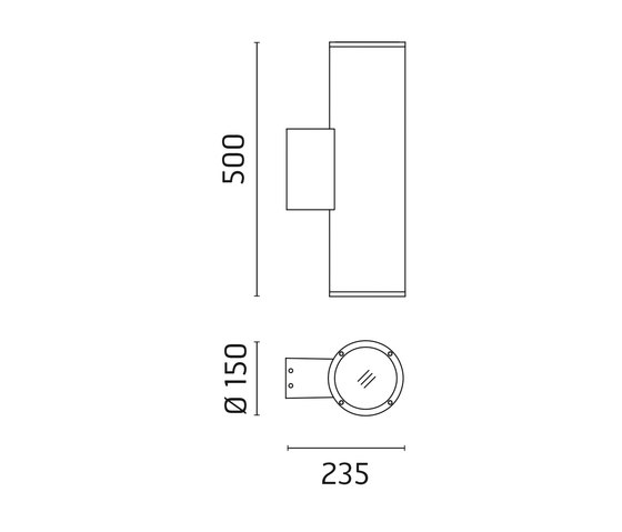 Emma 150 CoB LED / Monoemissione - Fascio Medio 40° | Lampade outdoor parete | Ares
