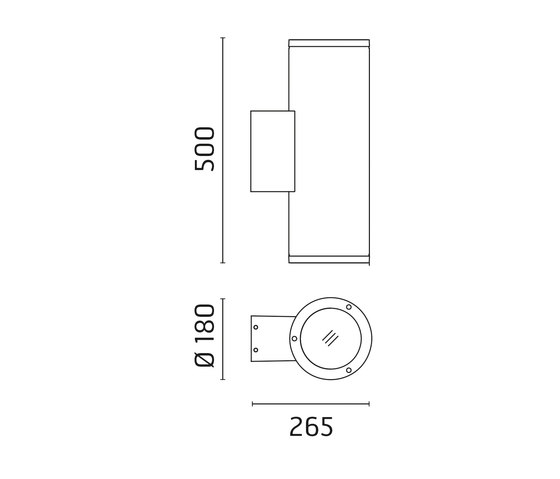 Emma 180 / L 500mm - Unidirectional - Narrow Beam 15° | Außen Wandanbauleuchten | Ares