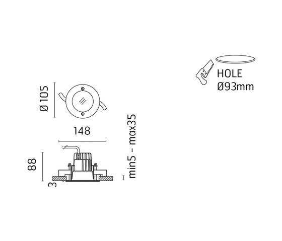 Leila 105 CoB LED / Stainless Steel Frame - Medium Beam 20° | Außen Deckeneinbauleuchten | Ares