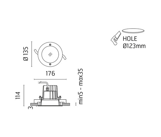 Leila 135 CoB LED / Stainless Steel Frame - Medium Beam 20° | Außen Deckeneinbauleuchten | Ares
