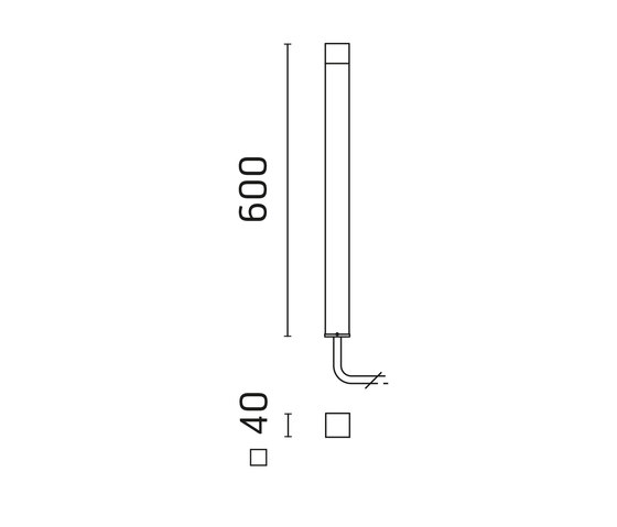 Lambda Power LED / H. 600mm - Methacrylate Diffuser | Pollerleuchten | Ares