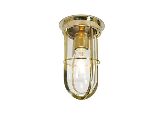 7203 Ship's Companionway With Guard, Polished Brass, Clear Glass | Ceiling lights | Original BTC