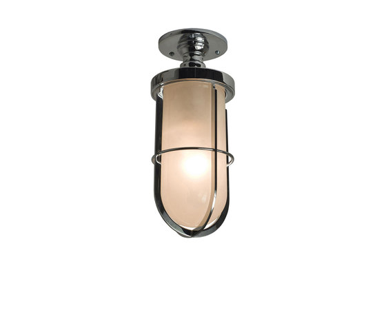 7204 Weatherproof Ship's Well Glass Ceiling, Chrome, Frosted Glass | Ceiling lights | Original BTC