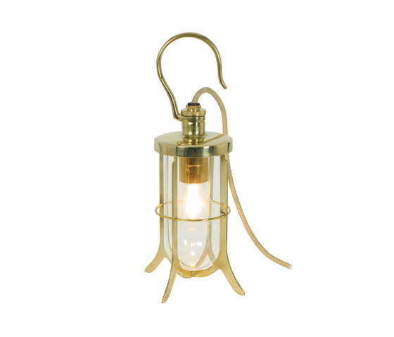 1000----7521 Ship's Hook Light, Clear Glass, Polished Brass | Tischleuchten | Original BTC