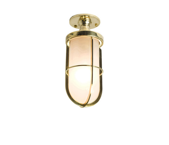 7204 Weatherproof Ship's Well Glass Ceiling Light, Polished Brass, Frosted Glass | Lampade plafoniere | Original BTC