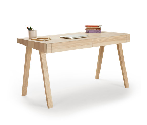 4.9  Schreibtisch, 2 Schubladen, Litauische Esche | Schreibtische | EMKO PLACE
