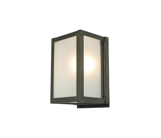 7643 Miniature Box Wall Light, Internal Glass, Weathered Brass, Frosted Glass | Wall lights | Original BTC