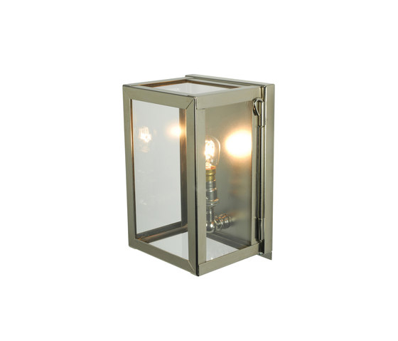 1000----7643 Miniature Box Wall Light, Internal Glass, Polished Nickel, Clear Glass | Wandleuchten | Original BTC