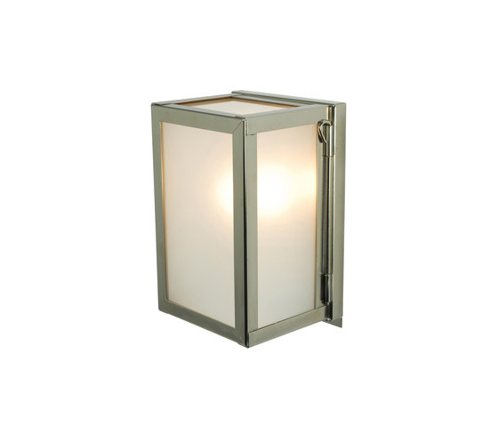 7643 Miniature Box Wall Light, Internal Glass, Polished Nickel Frosted Glass | Wall lights | Original BTC