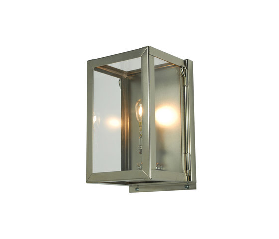 7643 Miniature Box Wall Light, Internal Glass, Satin Nickel, Clear Glass | Wandleuchten | Original BTC