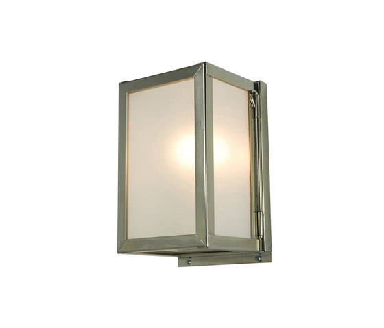 7643 Miniature Box Wall Light, Internal Glass, Satin Nickel, Frosted Glass | Wandleuchten | Original BTC