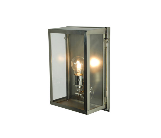 1000----7644 Box Wall Light, Internal Glass, Small, Satin Nickel, Clear Glass | Wandleuchten | Original BTC