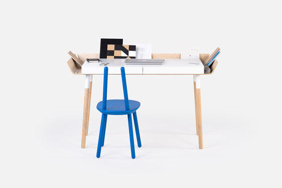 My Writing Desk Schreibtisch, 2 Schubladen, weiß-Holz natur | Schreibtische | EMKO PLACE