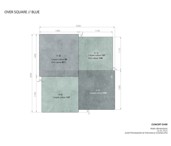 Over Square rug, blue | Alfombras / Alfombras de diseño | EMKO PLACE