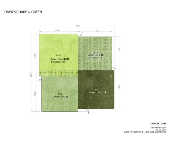 Over Square rug, green | Alfombras / Alfombras de diseño | EMKO PLACE