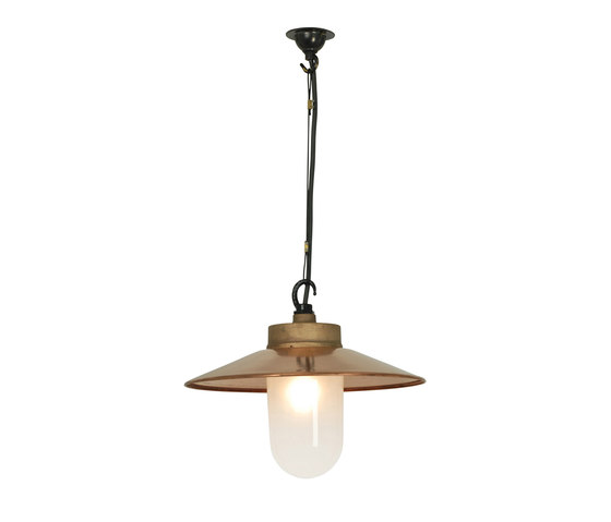 7680 Well Glass Pendant With Visor, Gunmetal, Frosted Glass | Suspensions | Original BTC
