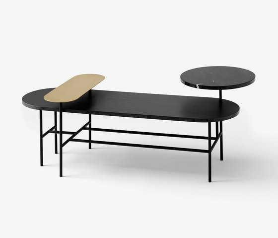 Palette JH7 Brass, Nero Marquina, Black Lacquered Ash | Coffee tables | &TRADITION
