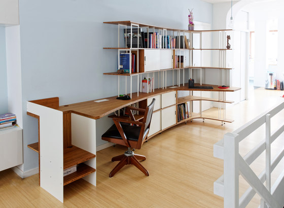 Curve Wood and Steel | Desk | Shelving | Jo-a