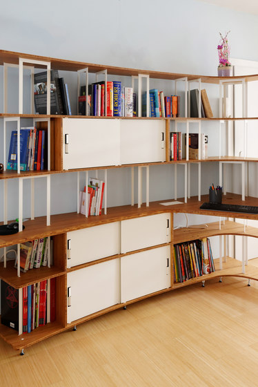Curve Wood and Steel | Desk | Shelving | Jo-a