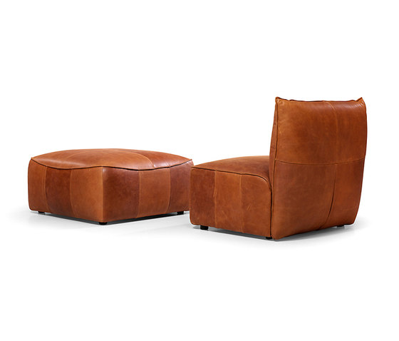 Vasa armchair without arms with pouf | Sessel | Jess