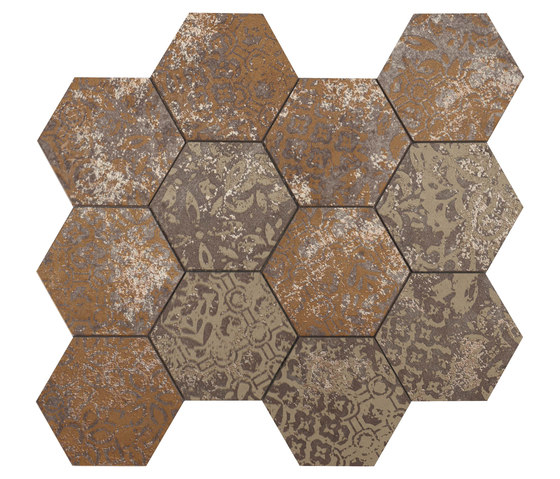 Mosaico Esagona dek bronze | Keramik Mosaike | Ceramiche Supergres