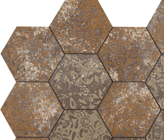 Mosaico Esagona dek bronze | Ceramic mosaics | Ceramiche Supergres