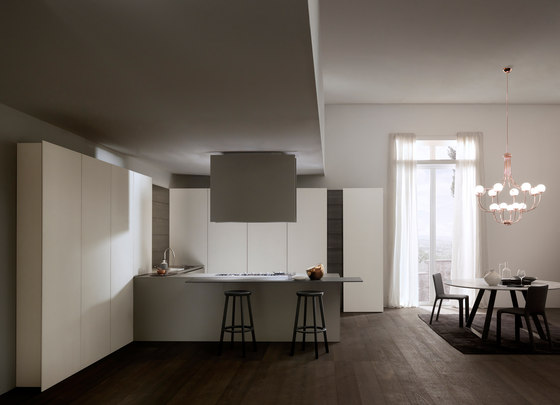 Mh6 3 corner kitchen in Cendre melamine | Einbauküchen | Modulnova