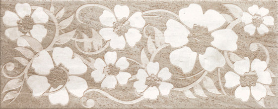 Misty Tortora Scuro Flowers Inserto | Carrelage céramique | ASCOT CERAMICHE
