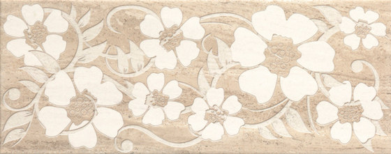 Misty Beige Scuro Flowers Inserto | Keramik Fliesen | ASCOT CERAMICHE