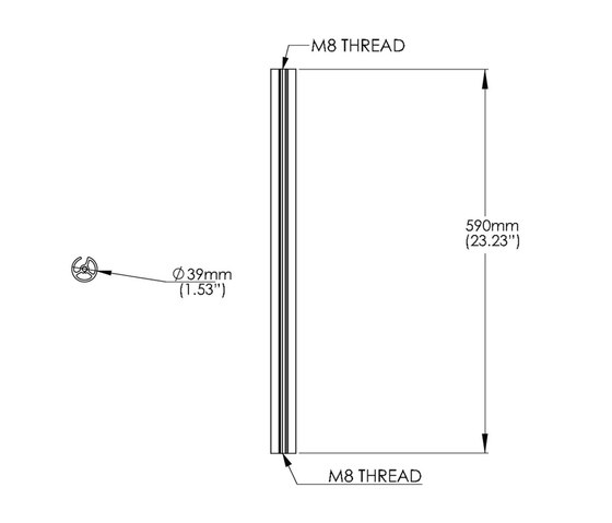 Accessories | 590mm Post for AF- Products VF-P590 | Table accessories | Atdec