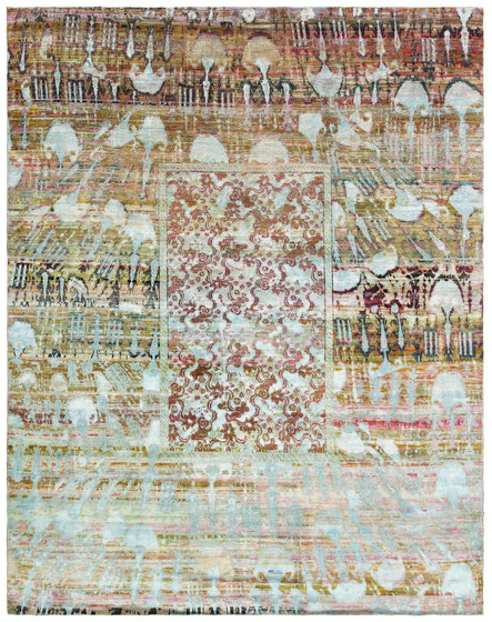 Kundan Pure Silk Abstract Ikat | Alfombras / Alfombras de diseño | Zollanvari