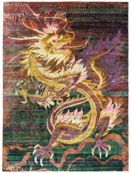 Kundan Pure Silk Dancing Dragon | Alfombras / Alfombras de diseño | Zollanvari