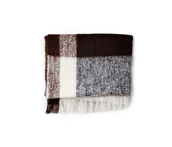 Check Throw Dark Brown Mohair Wool | Coperte | NEW WORKS