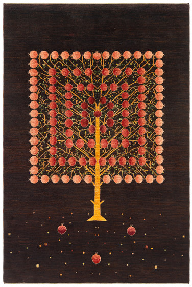 Gabbehs Flora & Fauna Square Pomegranate Tree of Life | Formatteppiche | Zollanvari