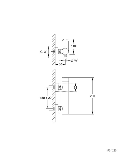 170 1220 Exposed single lever mixer ½“ for shower | Rubinetteria doccia | Steinberg