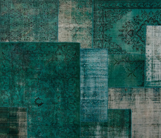 Patchwork Decolorized turquoise | Formatteppiche | GOLRAN 1898