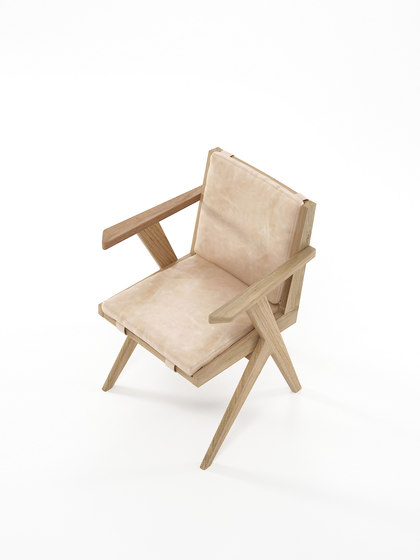 Tribute ARMCHAIR with LEATHER Aged-Cream | Chairs | Karpenter