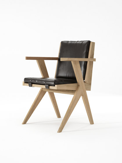 Tribute ARMCHAIR with LEATHER Satin Black | Sillas | Karpenter