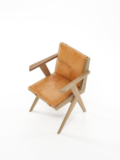 Tribute ARMCHAIR with LEATHER Tan Cognac | Sillas | Karpenter
