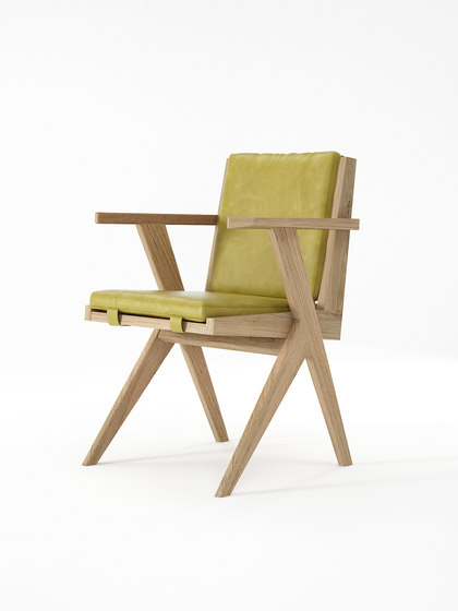 Tribute ARMCHAIR with LEATHER Olive Green | Chaises | Karpenter