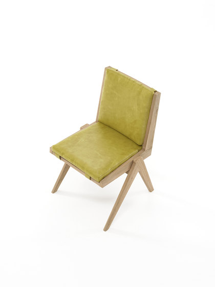 Tribute CHAIR with LEATHER Olive Green | Chaises | Karpenter