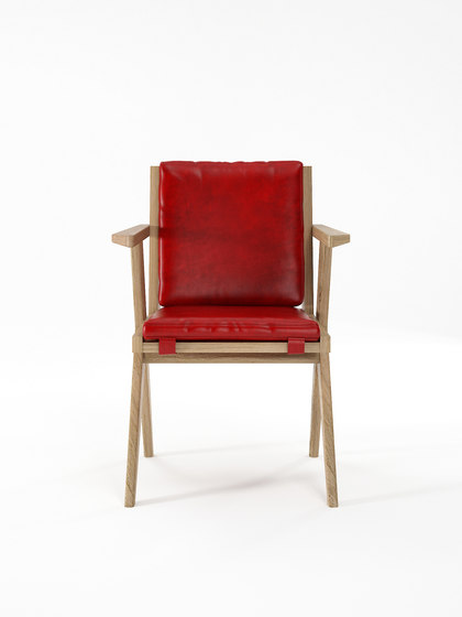 Tribute ARMCHAIR with LEATHER Vintage Red | Sillas | Karpenter