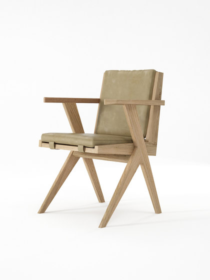 Tribute ARMCHAIR with LEATHER Safari Grey | Stühle | Karpenter