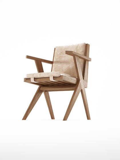 Tribute ARMCHAIR with LEATHER Aged-Cream | Stühle | Karpenter