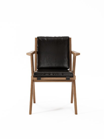 Tribute ARMCHAIR with LEATHER Satin Black | Chairs | Karpenter