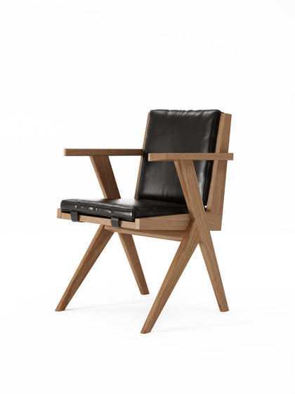 Tribute ARMCHAIR with LEATHER Satin Black | Sillas | Karpenter