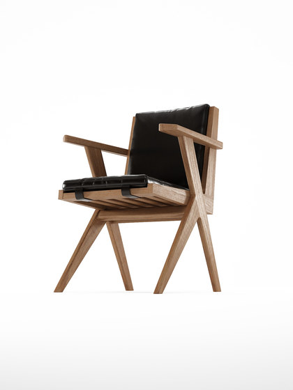 Tribute ARMCHAIR with LEATHER Satin Black | Chairs | Karpenter