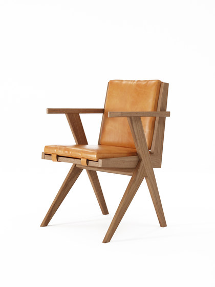 Tribute ARMCHAIR with LEATHER Tan Cognac | Chairs | Karpenter