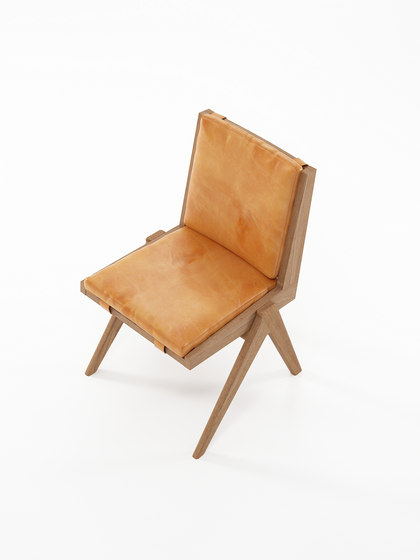 Tribute CHAIR with LEATHER Tan Cognac | Chaises | Karpenter
